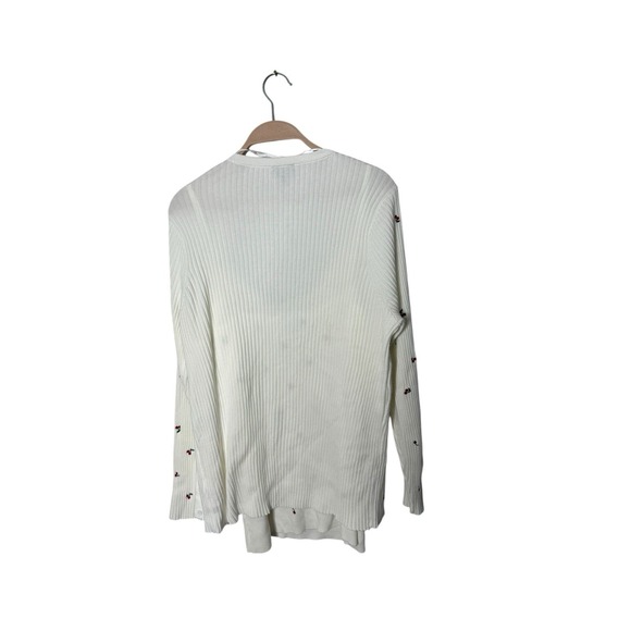 Torrid sz 3 20-22 White ribbed with embroidered cherry cherries cardigan cami se - Picture 4 of 5
